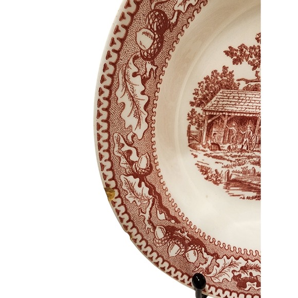 Vintage Royal Memory Lane Tonquin Red Scenic Bowl Set, Countryside, 5 Pcs - Picture 6 of 11